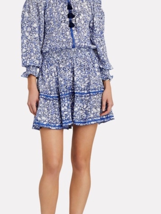Poupette St. Barth Dresses & Skirts - Poupette St. Barth Blue Floral Tiered Mini Skirt